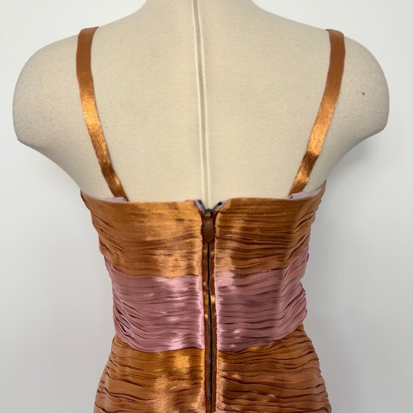 Burberry Prorsum Runway Metallic Lamé Pleated Bustier Dress Bodycon IT 42 / US 8 - Picture 5 of 15